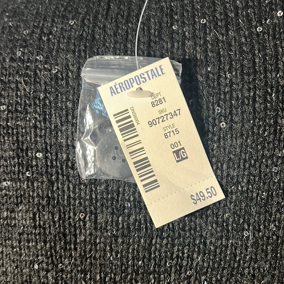 NWT Aeropostale shimmery crop button up sweater - Picture 3 of 5